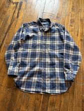 VTG Men Pendelton Virgin Wool Plaid Button Up Shirt Flannel Large Made in USA