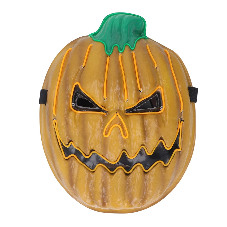 LED Light Face Cover Scary Pumpkin Adjustable Glowing Facial Cover For Hallow HG - Image 3 of 4