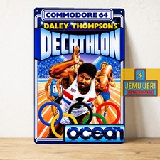 Daley Thompson's Decathlon Commodore 64 Retro Metal Tin Sign Poster 20x30cm image