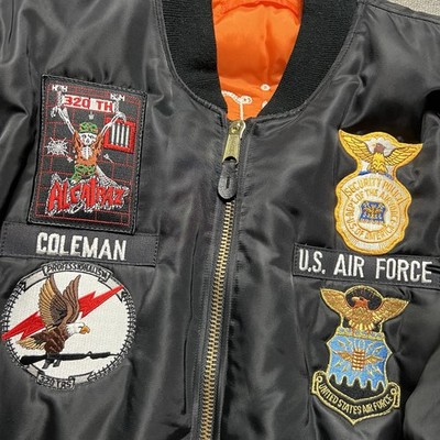 Vintage MA-1 Military Flight Bomber Jacket Chain Stitch Patch