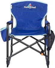 SUNNYFEEL Small Camping Chair, Portable Folding Aluminum Directors Kids-blue 