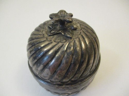 Antique Vintage Yogya 900 Coin Silver Canister Jar Spiral Flower Indonesia MA900 - Picture 4 of 10