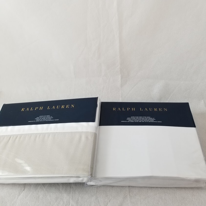 New Ralph Lauren Queen Sheet/King Pillowcases DOVER STREET Pique Gray