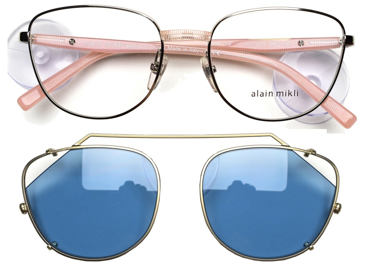 Alain Mikli Eyeglasses with Sunglasses Clip-On 2024 52-18-140 New
