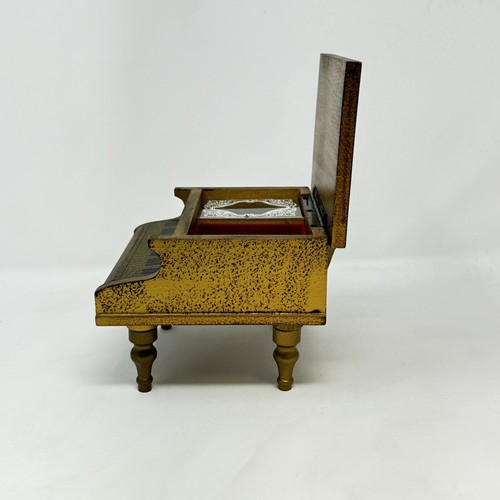 Vintage Toyo Florentine Guild Wooden Piano Shaped Jewelry Music Box Japan WORKS - Picture 7 of 21