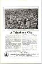 PRINT AD 1922 AT&T Bell System A Telephone City 6.75 x 10