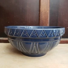 Navy Blue **Medium Size Mixing Bowl 9 Inches Wide~OVER AND BACK