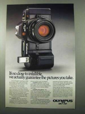 1987 Olympus OM-77AF Camera Ad - Close to Infallible