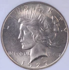 1927 PEACE DOLLAR NGC MS 63 SMOOTH AND APPEALING IN DUSTY CHAMPAGNE OVER A FULL