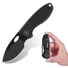 FLISSA Small Folding Pocket Knife Pocket Clip Liner Lock 2.4-inch D2 Steel Blade