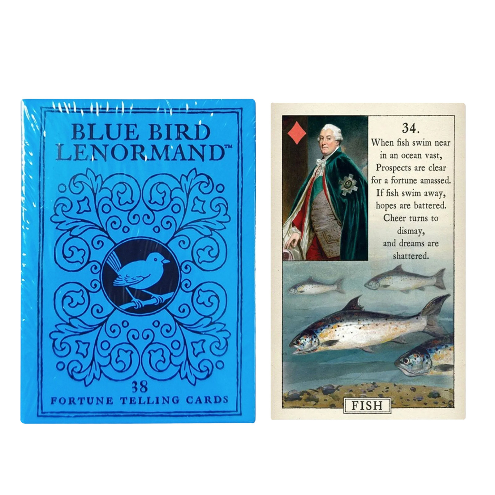 BLUE BIRD Lenormand Fortune Telling Playing Cards Bluebird Tarot Card Set