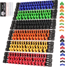 SWANLAKE Socket Organizer Set 18-Piece, 1/4-Inch X 96 Clips, 3/8-Inch X 90 Clips