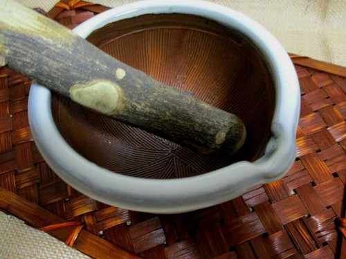 Koishiwara ware Mortar&Pestle Set Suribachi about 12cm white Grinding Bowl - Picture 4 of 12