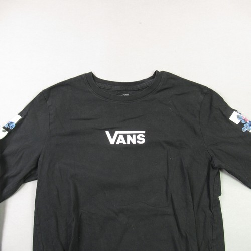 Vans Shirt Girls Medium Long Sleeve Lightweight Black Tee Outdoors - Picture 3 of 11