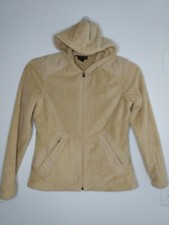 Ariat Womens Sz M Full Zip Fleece Hooded Sweat Light Jacket Tan