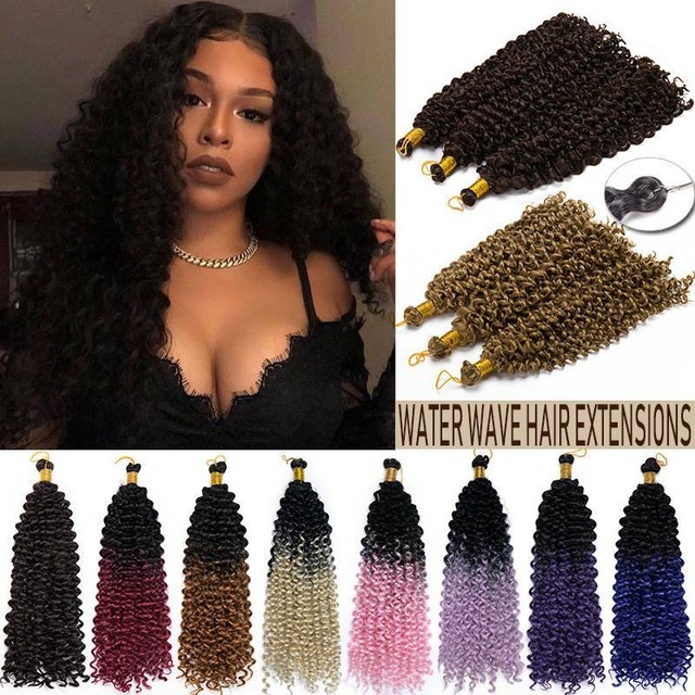 US Ombre Deep Water Wave Braiding Hair Extensions Afro Kinky Curly