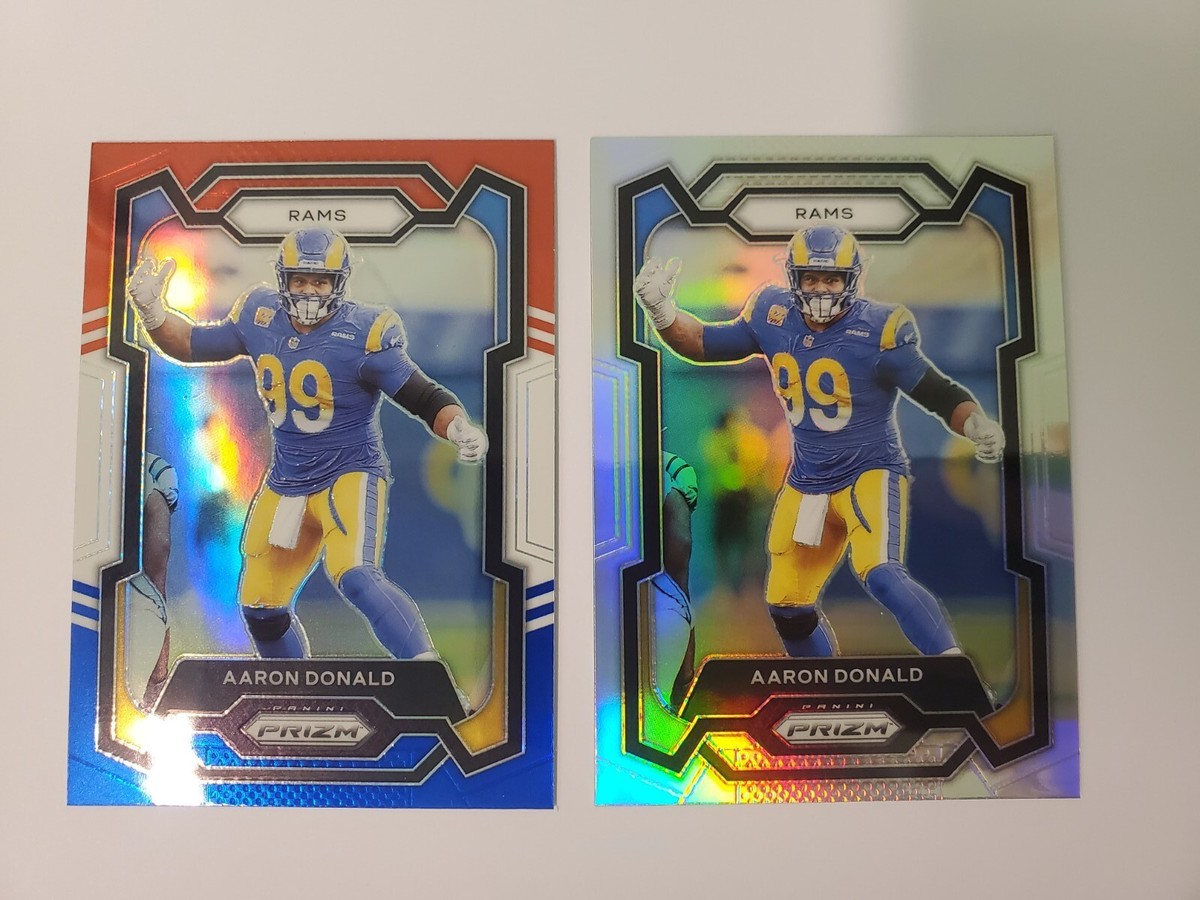 2023 Panini Prizm Aaron Donald 2 Cards Silver & Red White Blue