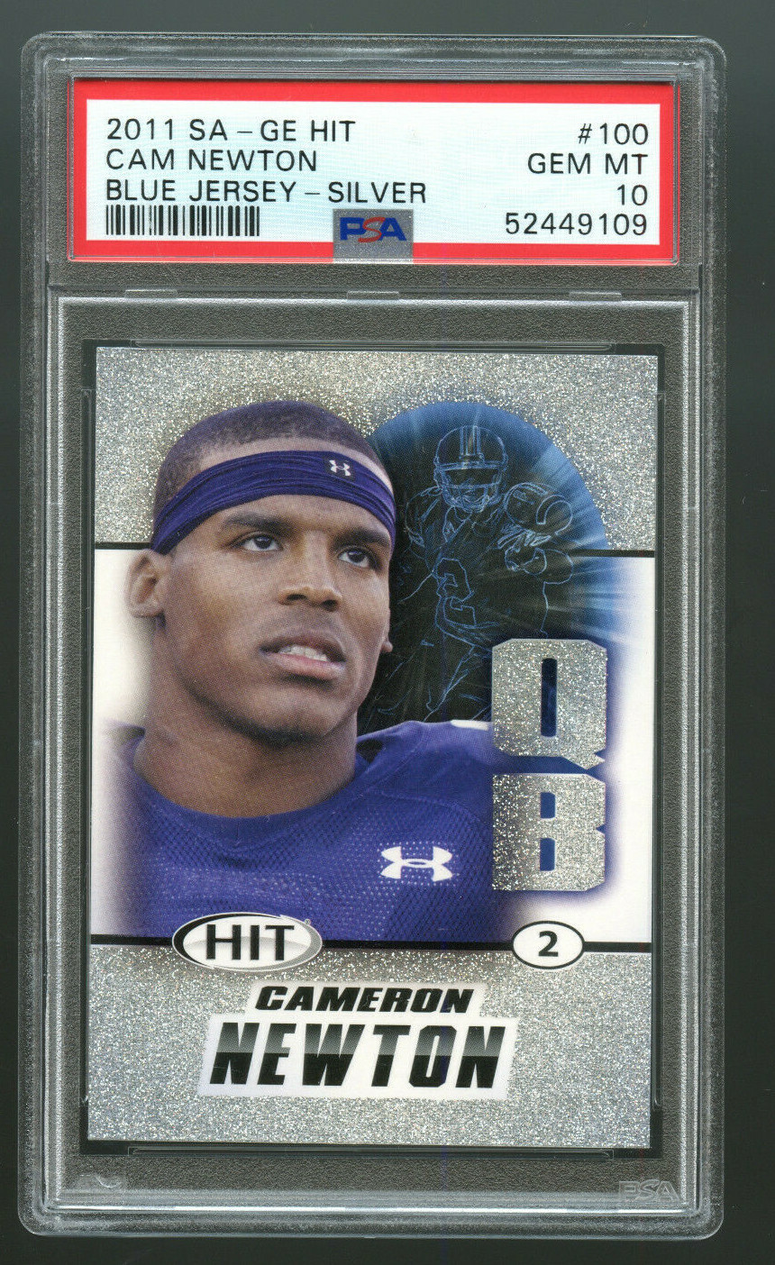 Cam Newton SA-GE Hit #100 Blue Jersey-Silver