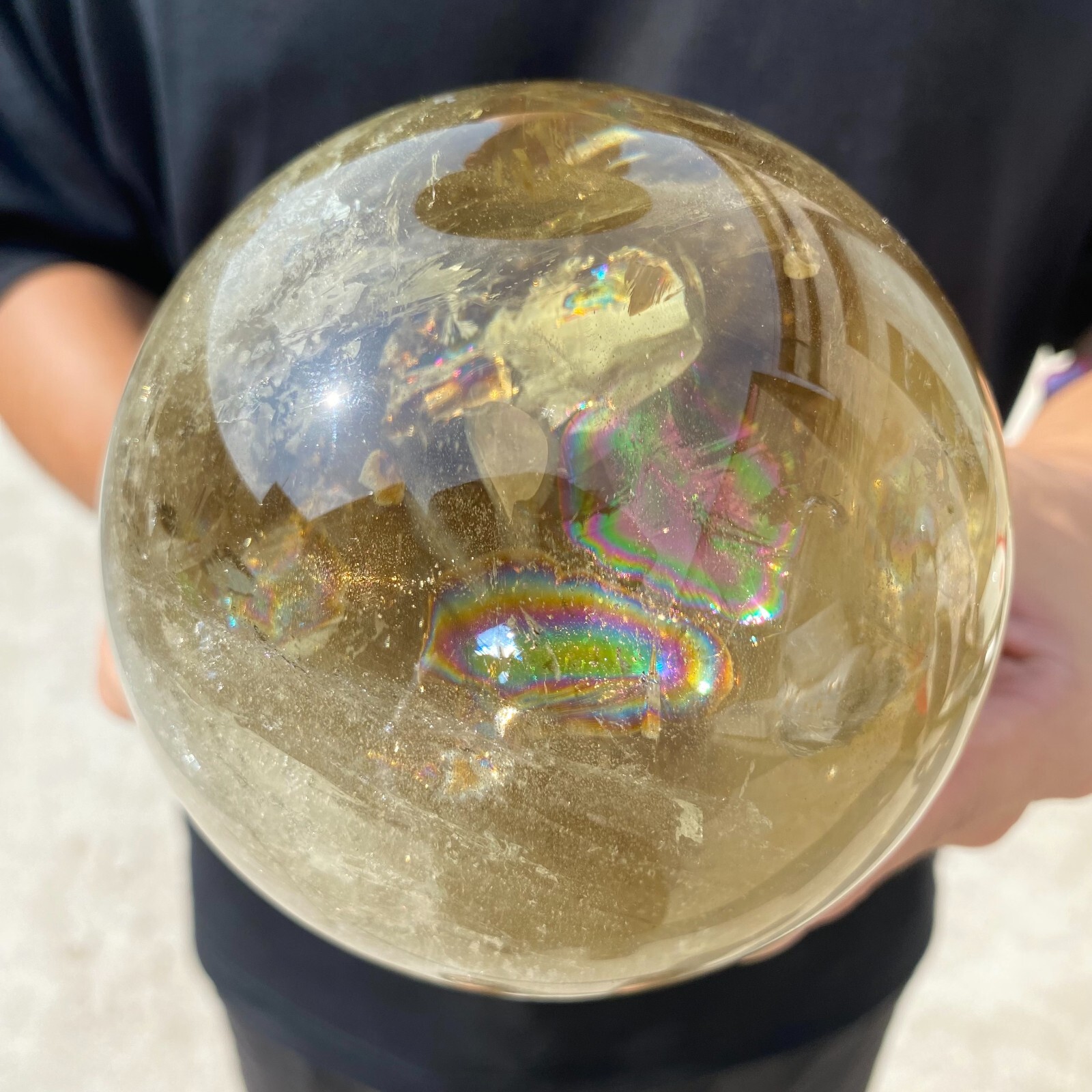 4.9lb Natural Citrine Sphere Quartz Crystals Reiki ball Healing Gems