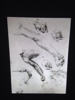 Albrecht Durer ''Adam's Arms & Hands'' German Renaissance Art 35mm Glass Art Slide