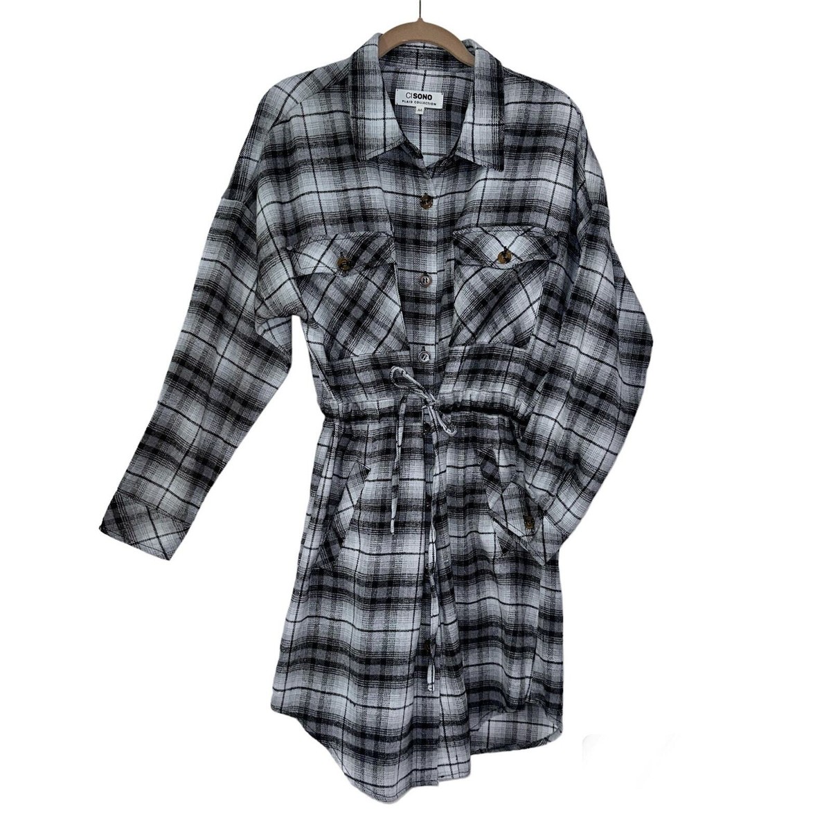 Ci Sono Plaid Collection Flannel Black and White Tunic Mini Dress Size Medium | eBay Ci Sono Plaid Collection Flannel Black and White Tunic Mini Dress Size Medium | eBay
