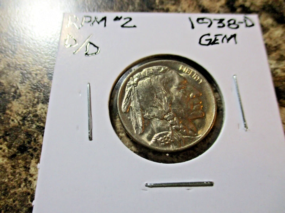 1938-D BUFFALO NICKEL RPM #2 D OVER D FROM ORIGINAL ROLL    AB - Image 3 of 4