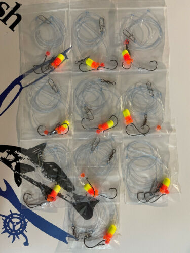 10 Hi-Low, Surf Fishing Rigs Pompano Whitings Snappers Flounder Spots Etc - Picture 2 of 18