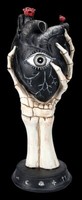 Fantasy Gothic Dekoration - Skeletthand HäLt Schwarzes Herz 33,5Cm