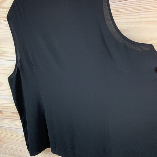 Coldwater Creek Shell Top 3X Black Tiered Layered Chiffon Semi Sheer - Picture 11 of 12