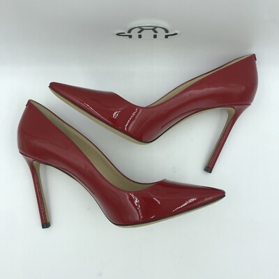 Jimmy Choo Women's Romy 100 Pumps Gloss Cherry Red Leather