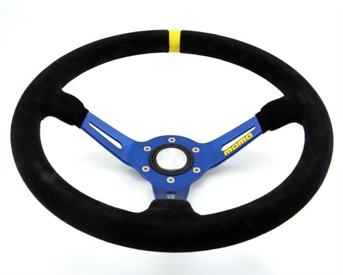 Momo Wildleder Sportlenkrad Modell MOD. 08 350mm schwarz blau steering wheel vol - Bild 4 von 5