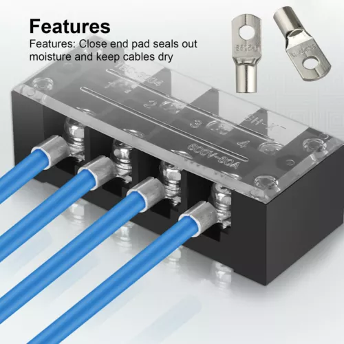 70Pcs Copper Tube Terminals Battery Welding Cable Lug Ring Crimp Connectors Set - Picture 8 of 18