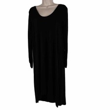 Gap Shift Dress Women's Small Long Sleeve Scoop Neck Knee Length Black Stretch