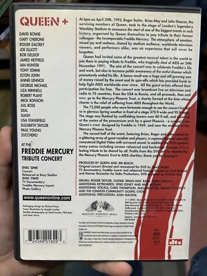 Queen + The Freddie Mercury Tribute Concert 2 DVD Set 10th