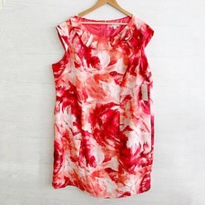 NWT Sandra Darren - Pink watercolor floral machine washable sheath dress, 22W 