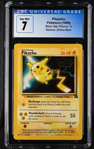 Pokémon TCG Pikachu Wizards Black Star Promos 4 Regular Promo CGC Graded 7