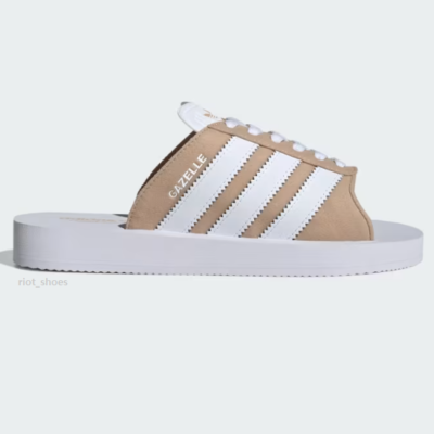 Adidas Women's Gazelle Beach Slide Slippers 'White/Beige' - JQ7422