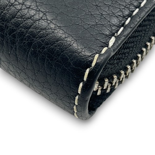 Marc Jacobs Black Leather Zip-Around Wallet with Logo & Barcode Print - Picture 9 of 16