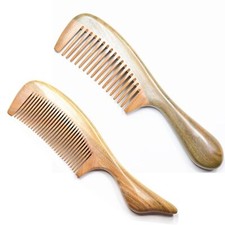 Wooden Hair Comb, Walnut Wood Hair Comb,Anti-Static Wide and Fine Tooth Combs