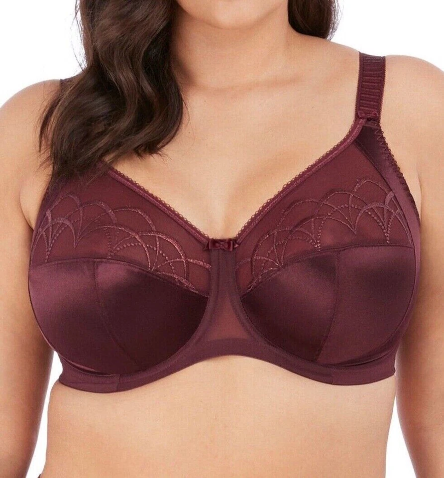 Elomi Cate UW Full Cup Banded Bra #4030 UK Sizes DD thru K in Raisin NWT $59 - Image 3 of 4
