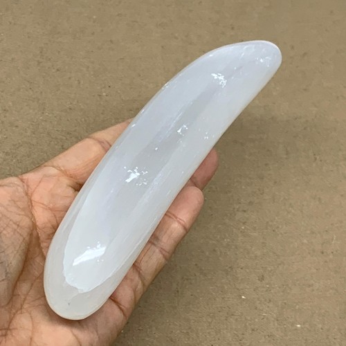 0.70 lbs, 7"x1.5", Natural Solid Selenite Crystal Wand Polished, B36502 - Picture 7 of 11