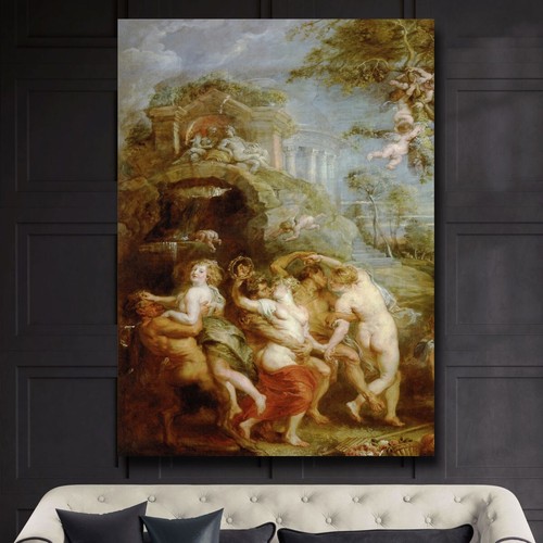LARGE POSTER Rubens - Bacchanal a scene with nymphs - Wall Art Print 36x24 - 第 1/4 張圖片