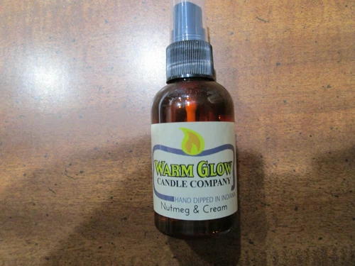 Warm Glow Candle Company NUTMEG & CREAM Atomizer Fragrance Spray Scent Oil 2 oz.