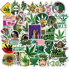10 Random 420 Weed Stickers Marijuana Themed Yeti Laptop Decal Car Free Shipping