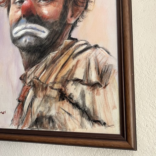 BARRY LEIGHTON JONES: "EMMETT KELLY” OIL PAINTING, ORIGINAL SIGNED, FRAMED - Picture 6 of 12
