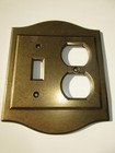 Vintage Brass Light Switch 2 Plug Outlet Plate Cover — photo 8