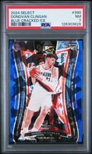 2024 PANINI SELECT BLUE CRACKED ICE #390 DONOVAN CLINGAN PSA 7