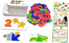 Alphabet Flash Cards - ABC Learning Toys for Kids 3-5 - Wooden Letters Number