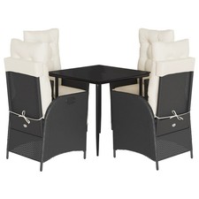 Patio Dining Set with Cushions Table and Chairs Bistro Set Poly Rattan vidaXL