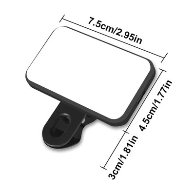 Mini LED Ringlicht Selfie Licht Clip USB Aufladbar Dimmbar 3Modi für HandyLaptop